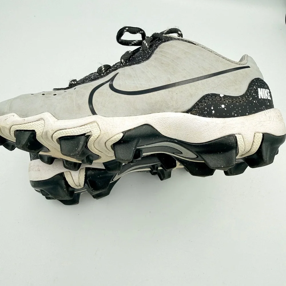 Nike Alpha Huarache 4 Keystone Kid Baseball Cleats Grey BLK DJ6525-005 Size 1.5Y